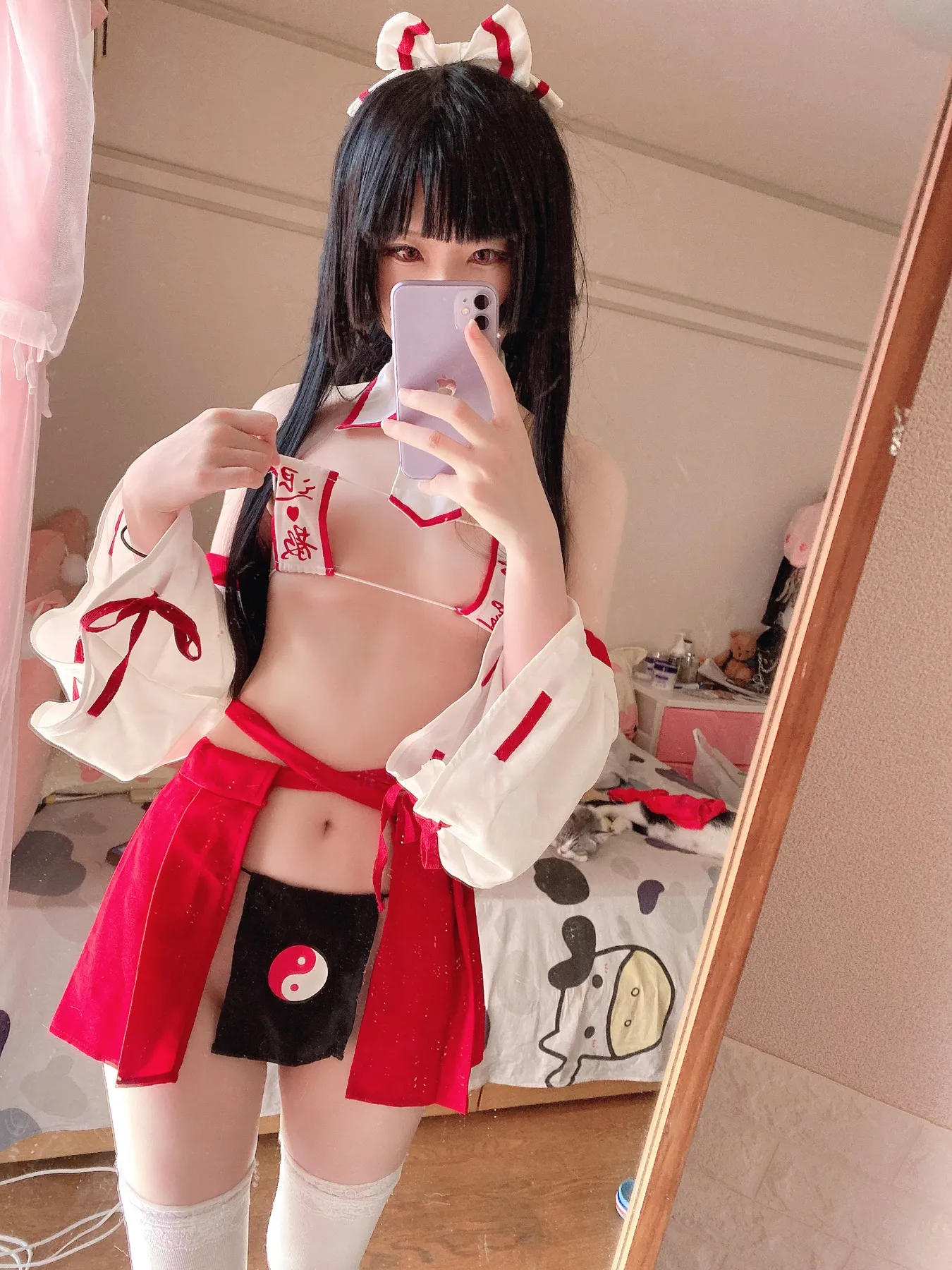习呆呆眼帯フラ巫女緊縛55P2V135MB精选