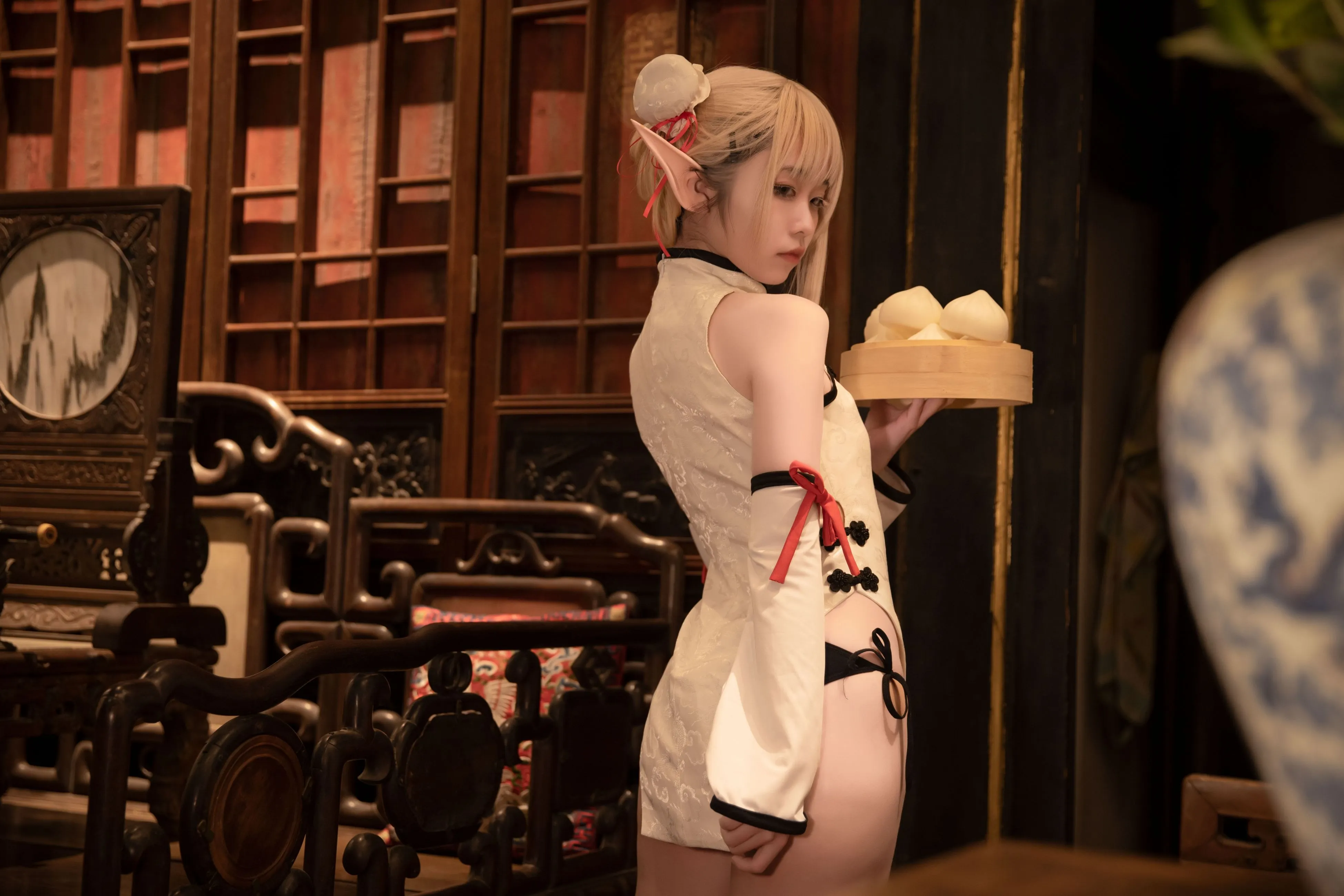 G44不会受伤水兰儿白旗袍25P300MB0208收藏必备