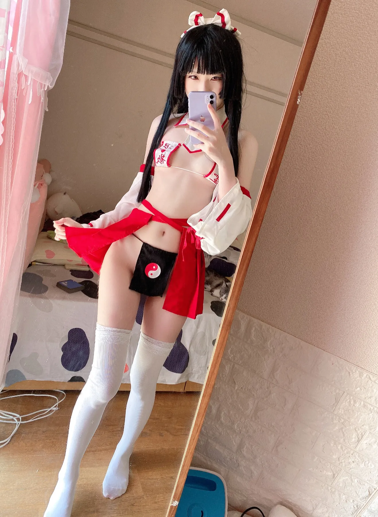 习呆呆眼帯フラ巫女緊縛55P2V135MB精选