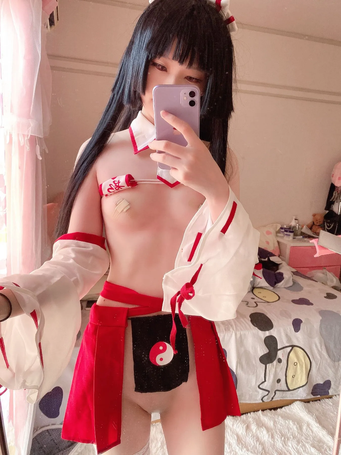 习呆呆眼帯フラ巫女緊縛55P2V135MB精选