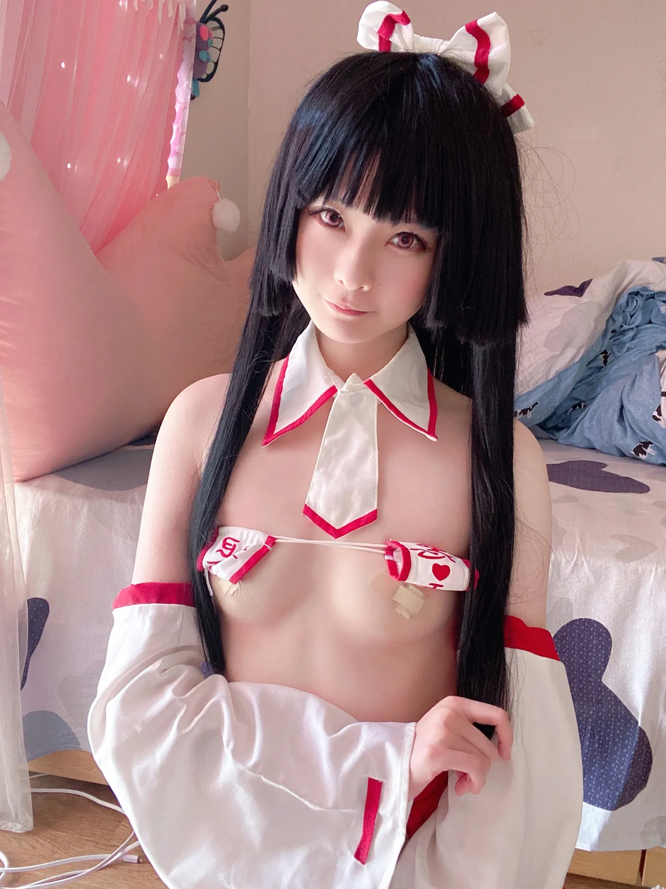 习呆呆眼帯フラ巫女緊縛55P2V135MB精选
