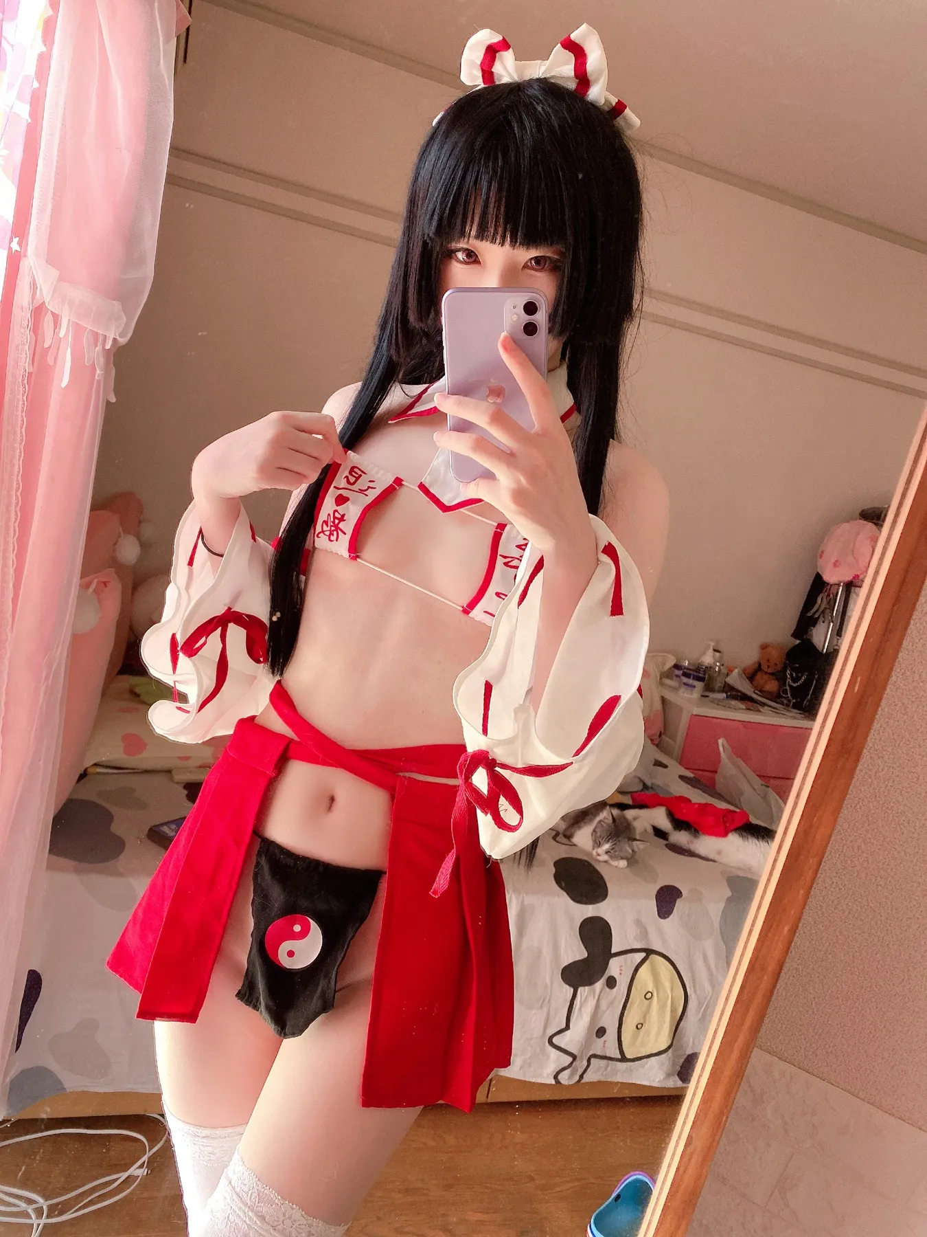 习呆呆眼帯フラ巫女緊縛55P2V135MB精选