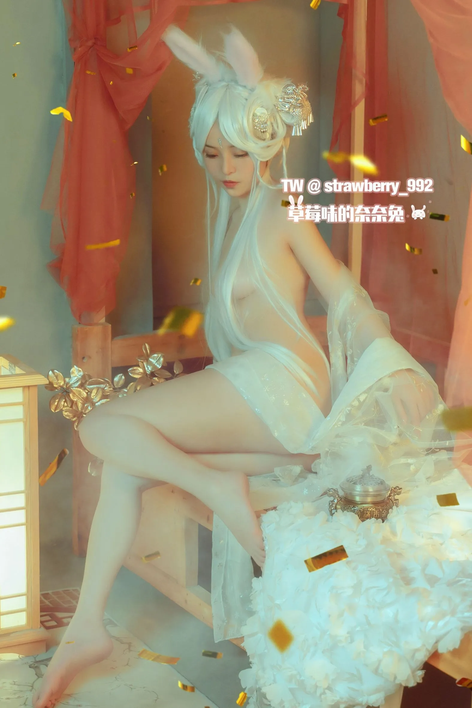 草莓味的奈奈兔玉兔精CQ兔子31P0510稀有资源
