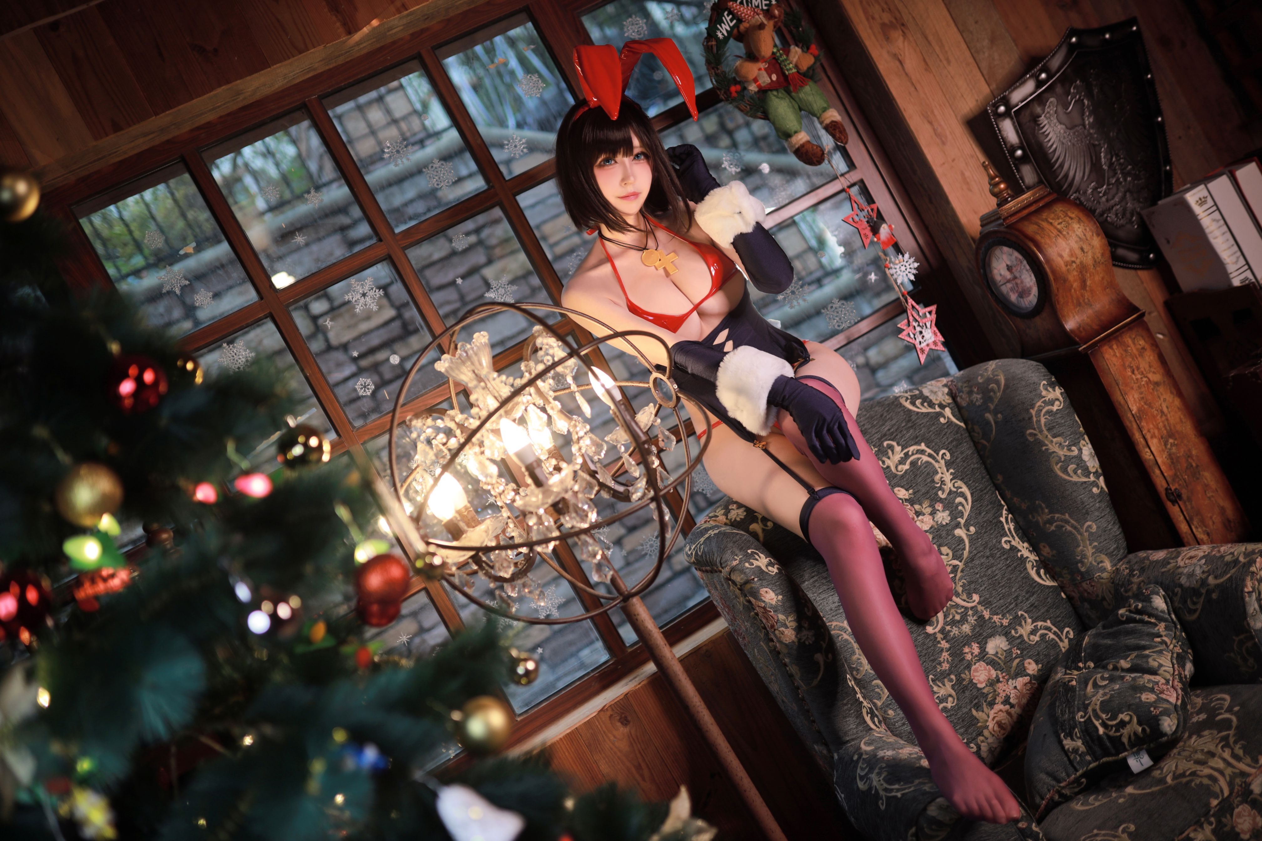 黑白御猫魔太郎圣诞兔子35P412MB0507网红写真