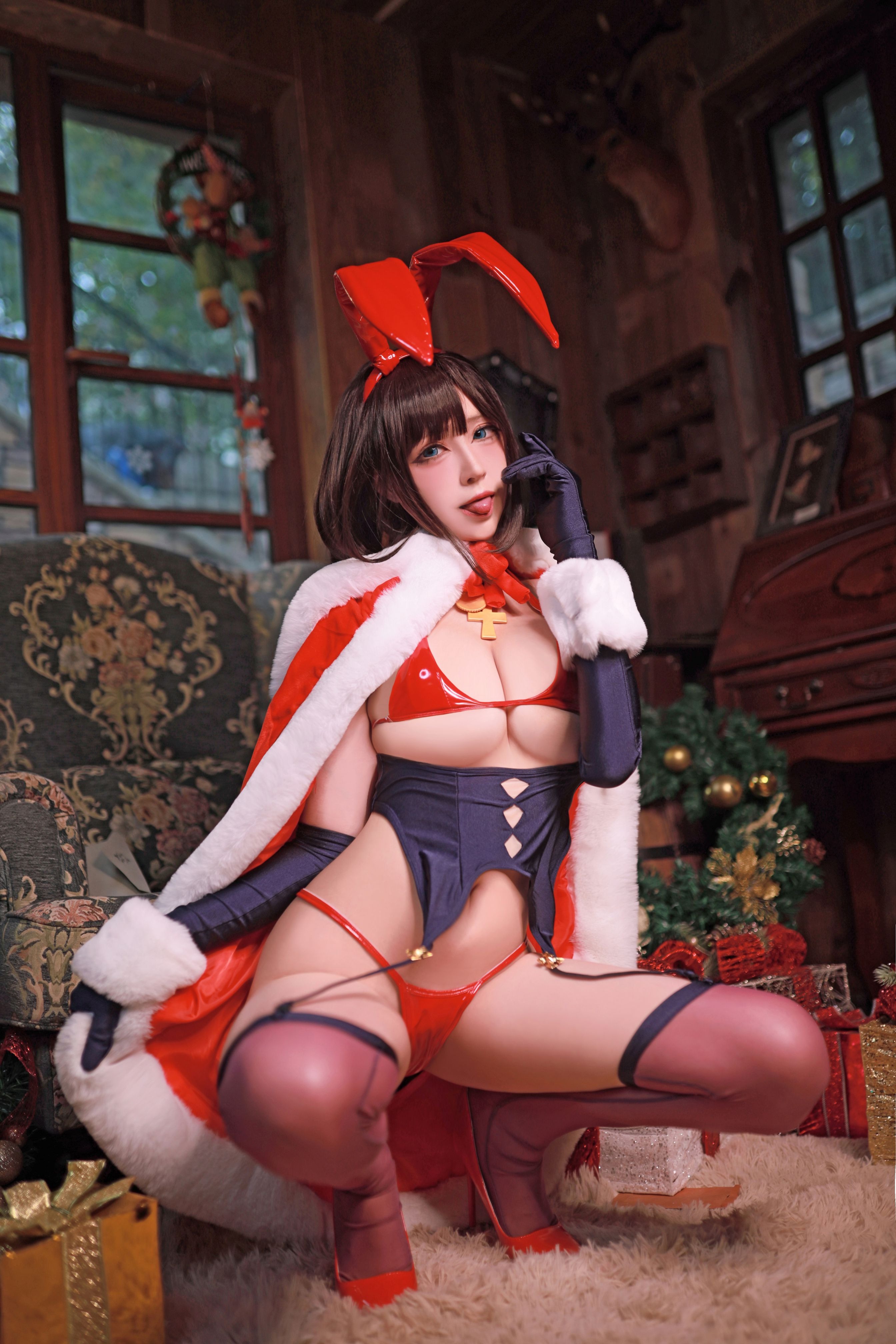 黑白御猫魔太郎圣诞兔子35P412MB0507网红写真
