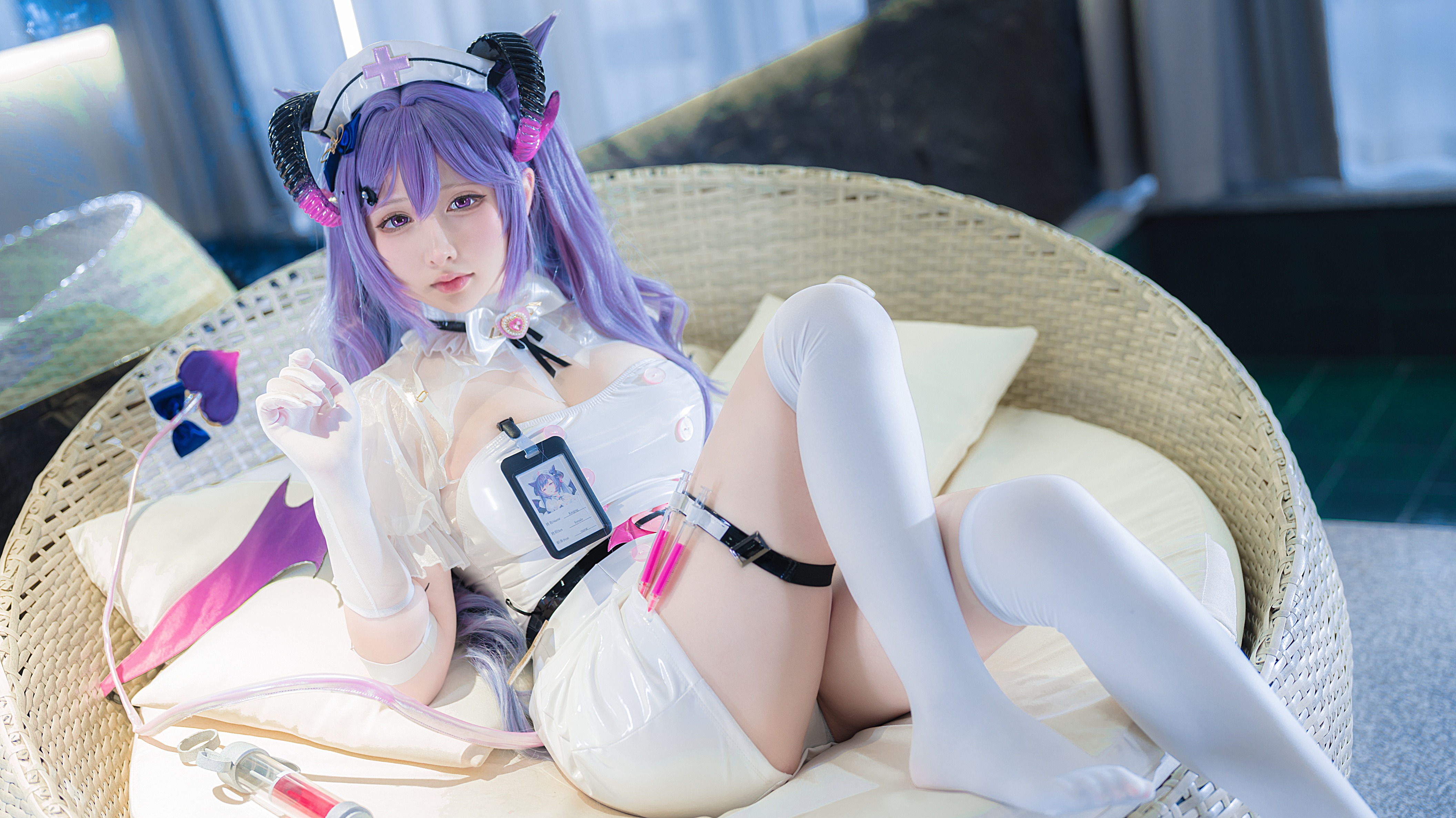 樱梨梨刻晴魅魔护士30P樱梨梨魅魔护士刻晴写真30P二次元诱惑每日必看