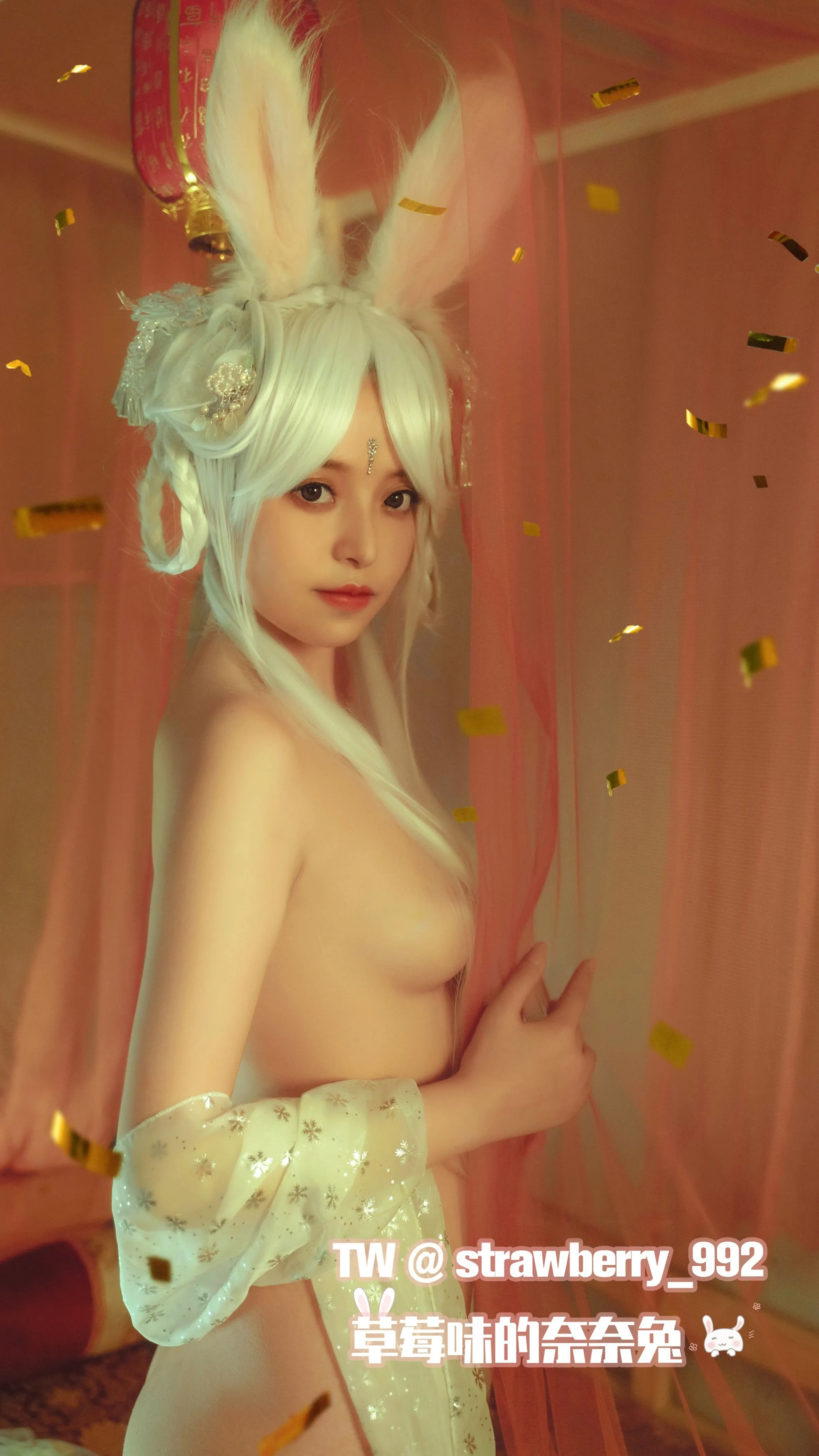 草莓味的奈奈兔玉兔精CQ兔子31P0510稀有资源