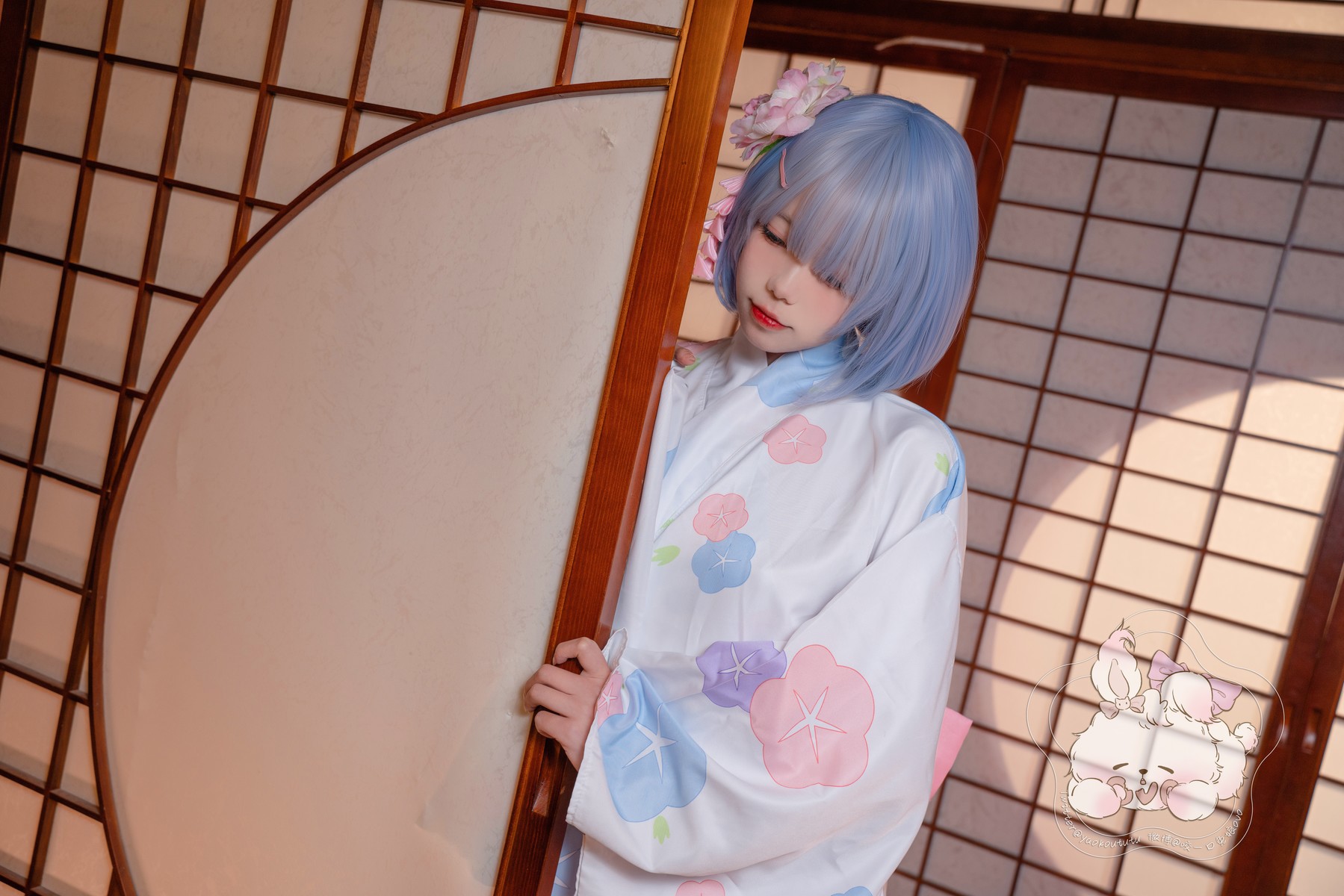 Cosplay黏黏团子兔蕾姆夏日祭高清无水印