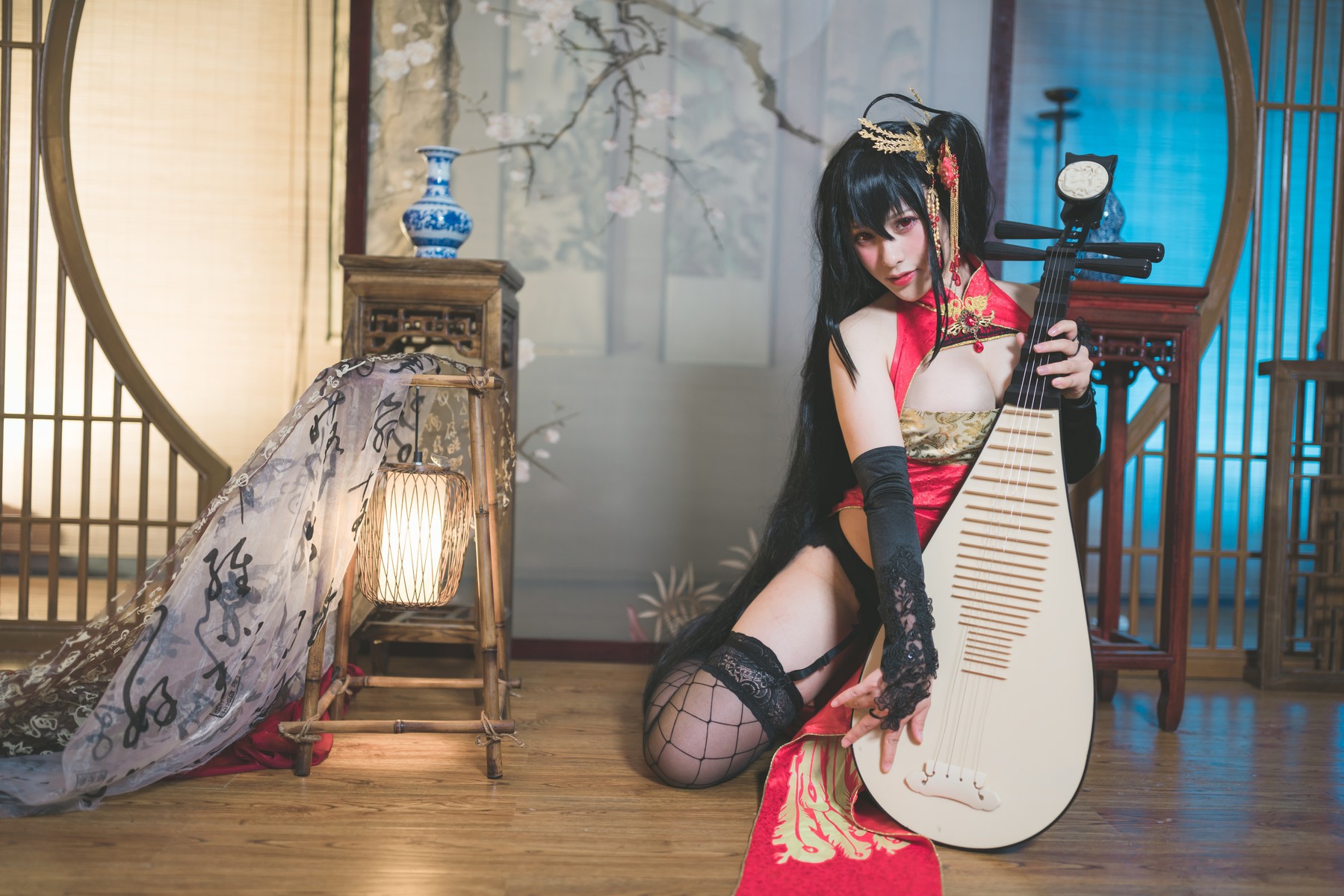 Cosplay柘烟Zuken大凤旗袍原版写真