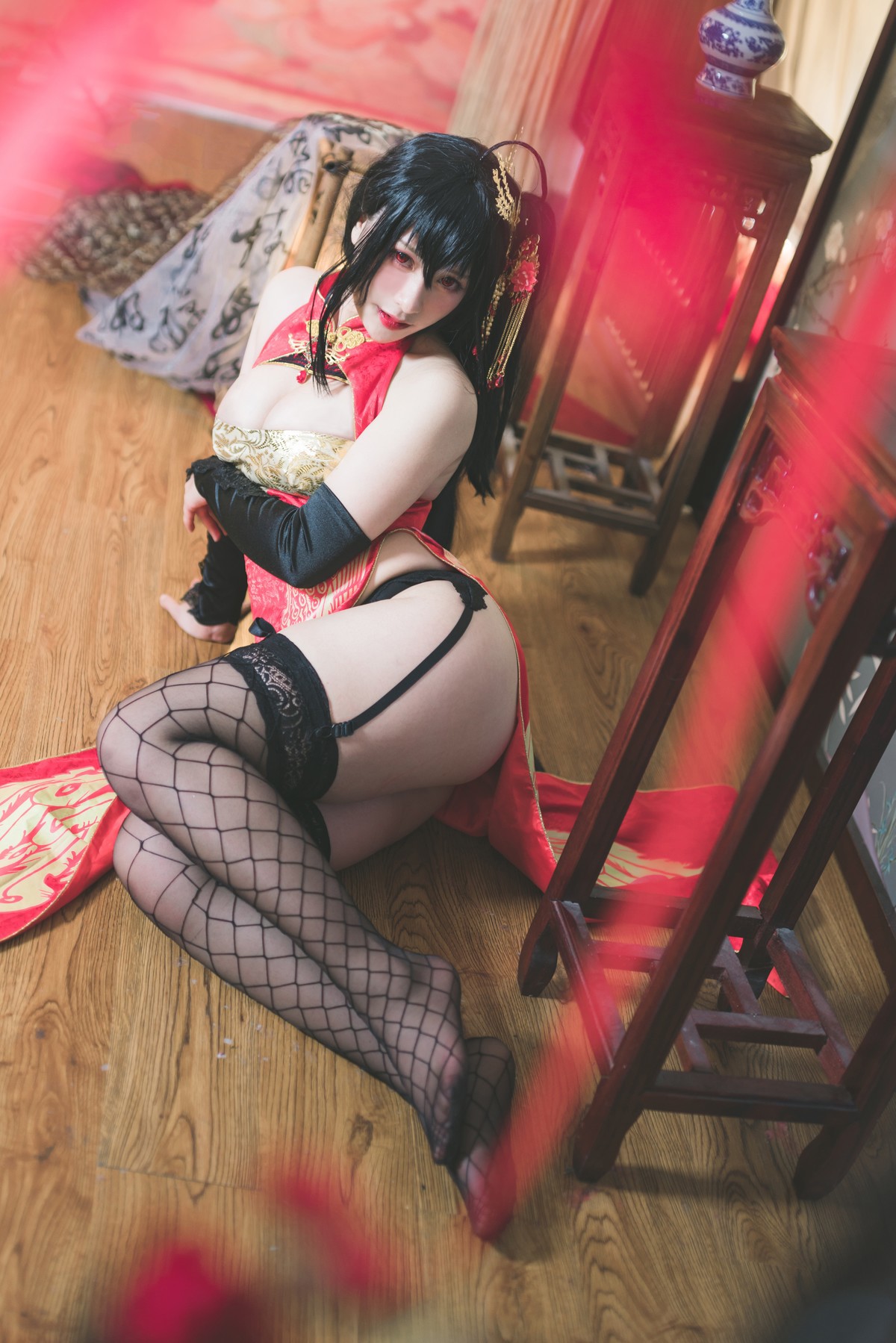 Cosplay柘烟Zuken大凤旗袍原版写真