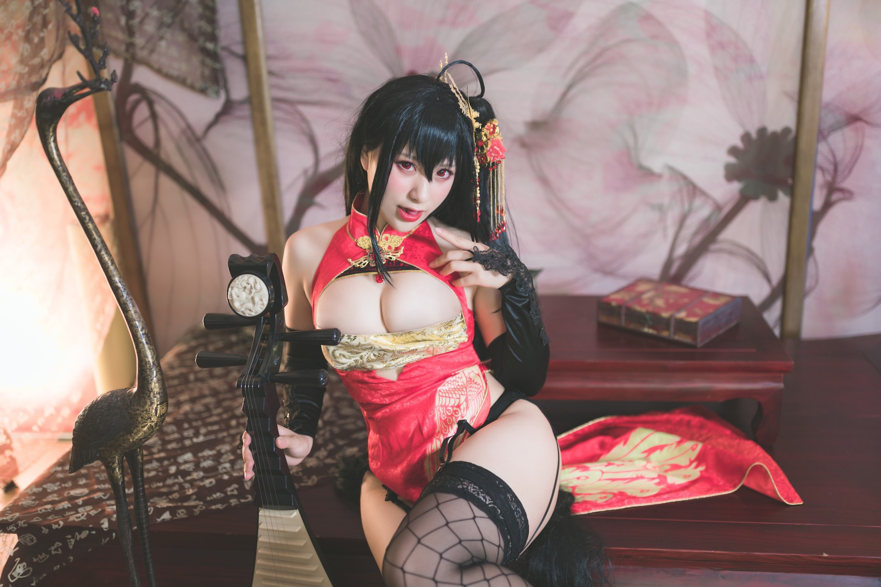 Cosplay柘烟Zuken大凤旗袍原版写真