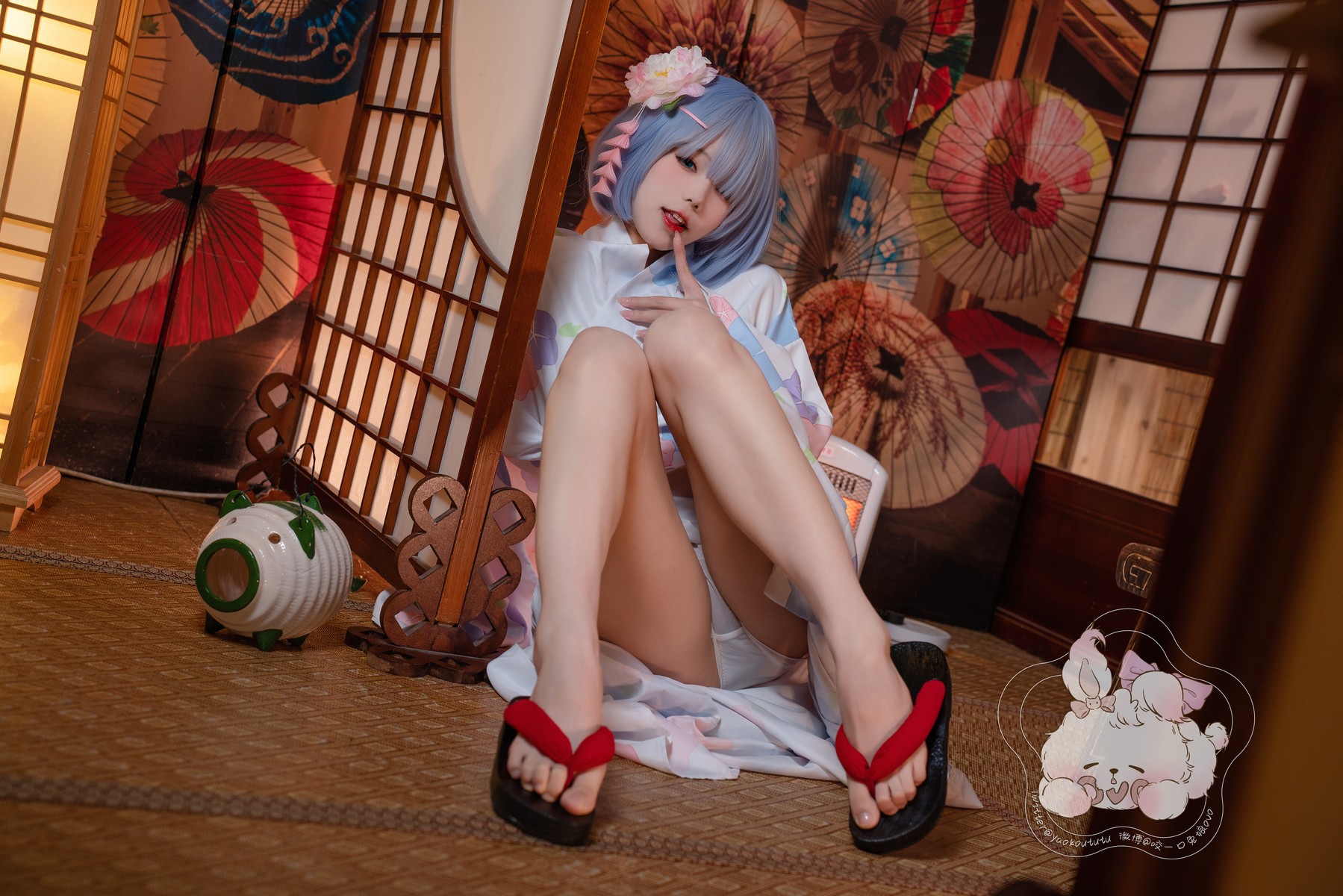 Cosplay黏黏团子兔蕾姆夏日祭高清无水印