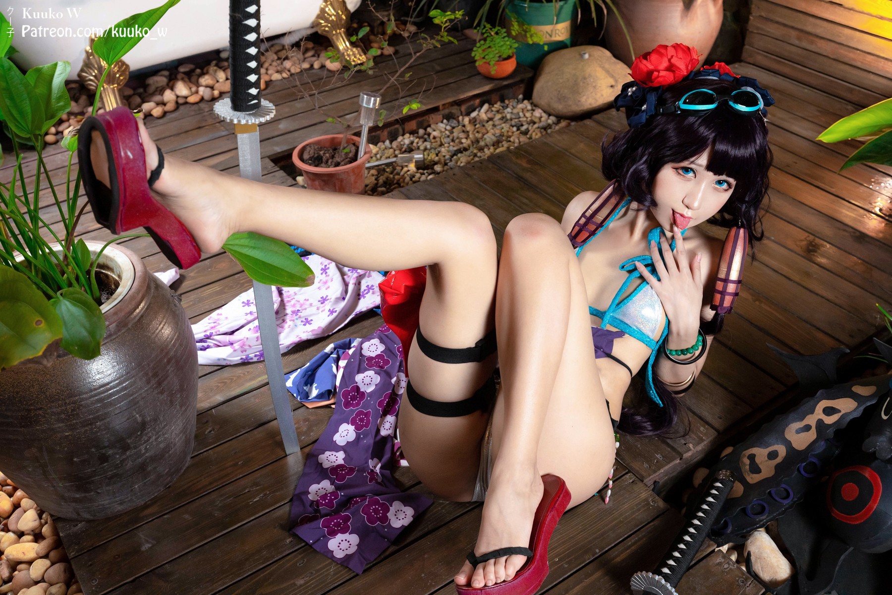 CosplayKuukoWクー子HoukusaiSaber网红写真