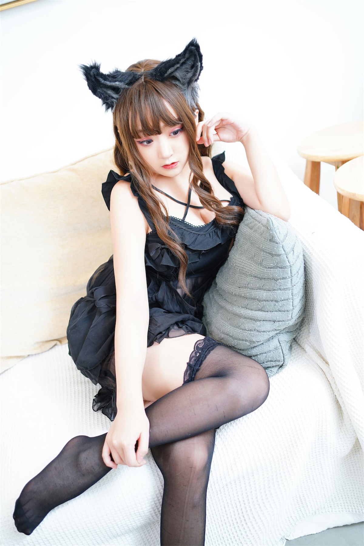 Cosplay恩田直幸黑色狼耳高清写真