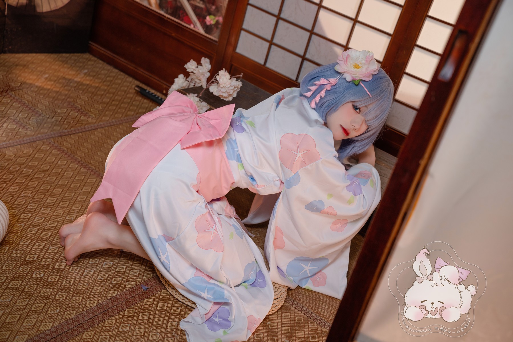 Cosplay黏黏团子兔蕾姆夏日祭高清无水印
