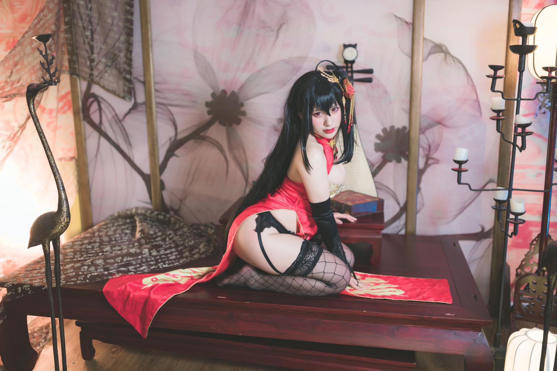 Cosplay柘烟Zuken大凤旗袍原版写真