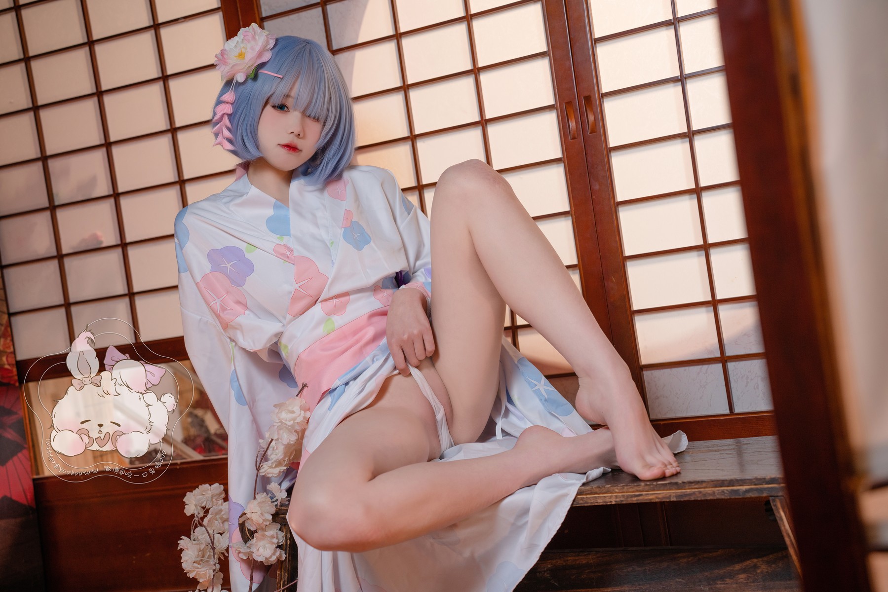 Cosplay黏黏团子兔蕾姆夏日祭高清无水印