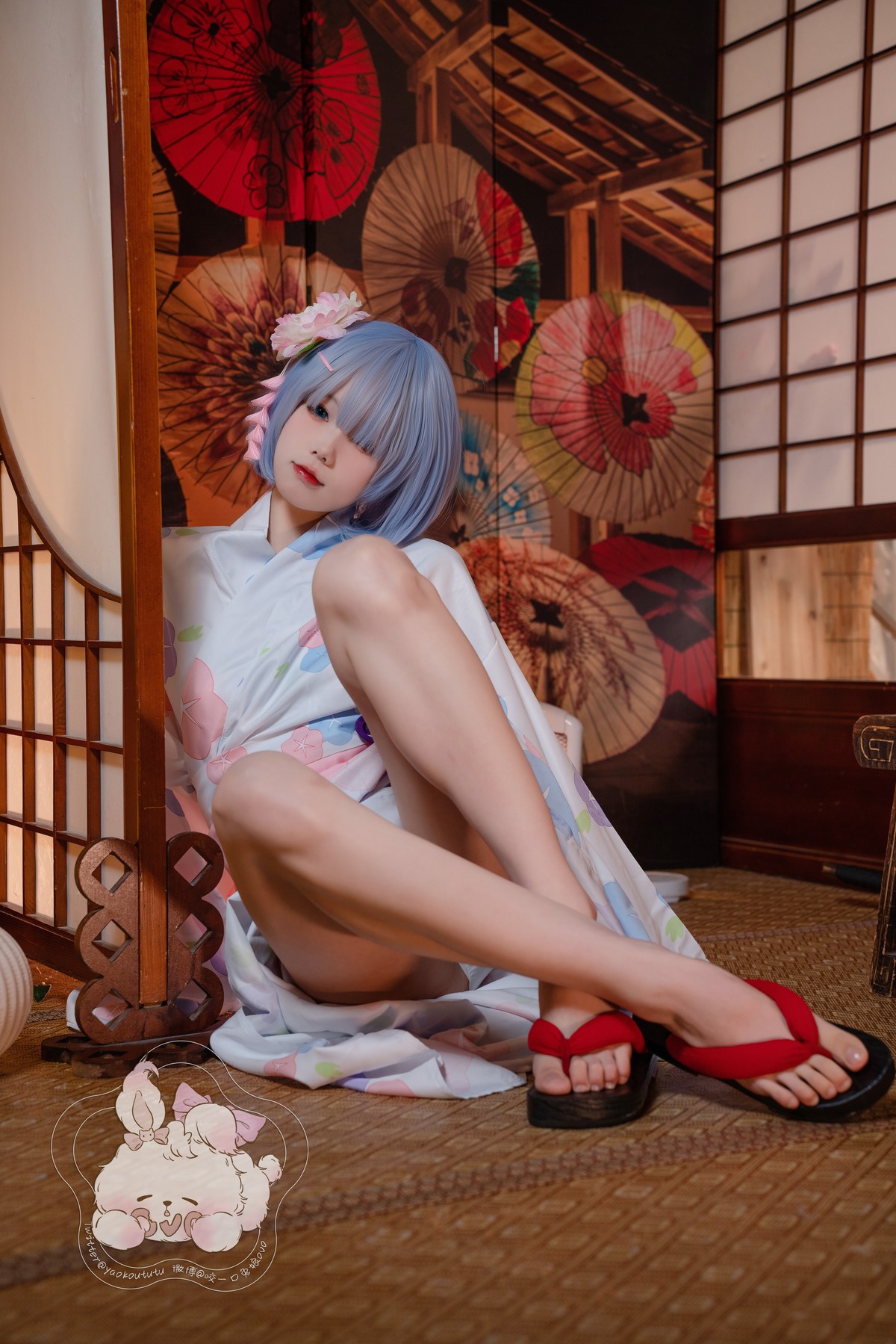Cosplay黏黏团子兔蕾姆夏日祭高清无水印