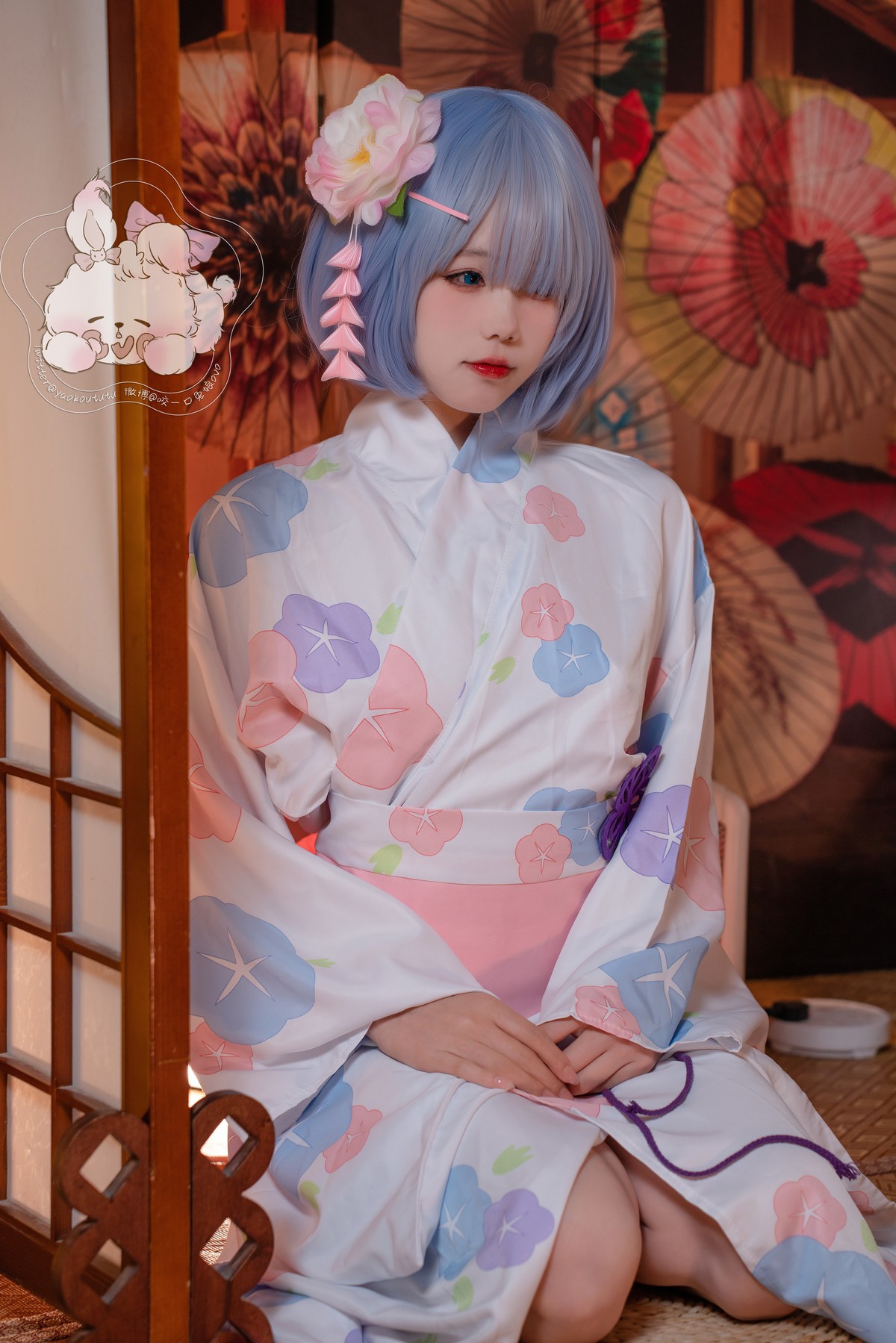 Cosplay黏黏团子兔蕾姆夏日祭高清无水印