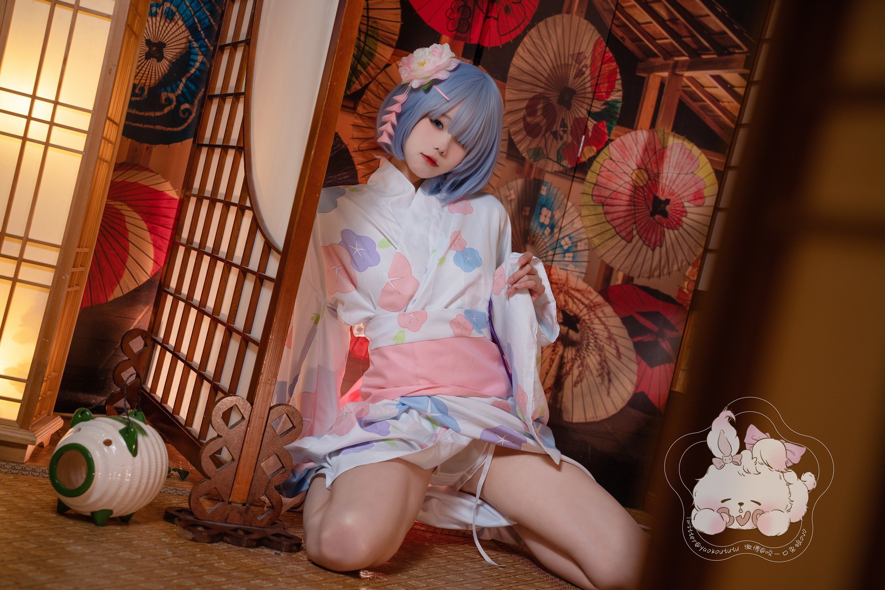 Cosplay黏黏团子兔蕾姆夏日祭高清无水印