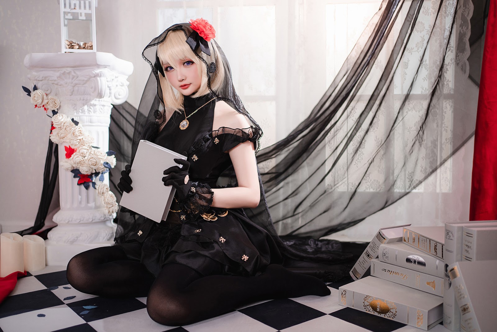 Cosplay星之迟迟HoshililyZ23婚纱4K图集