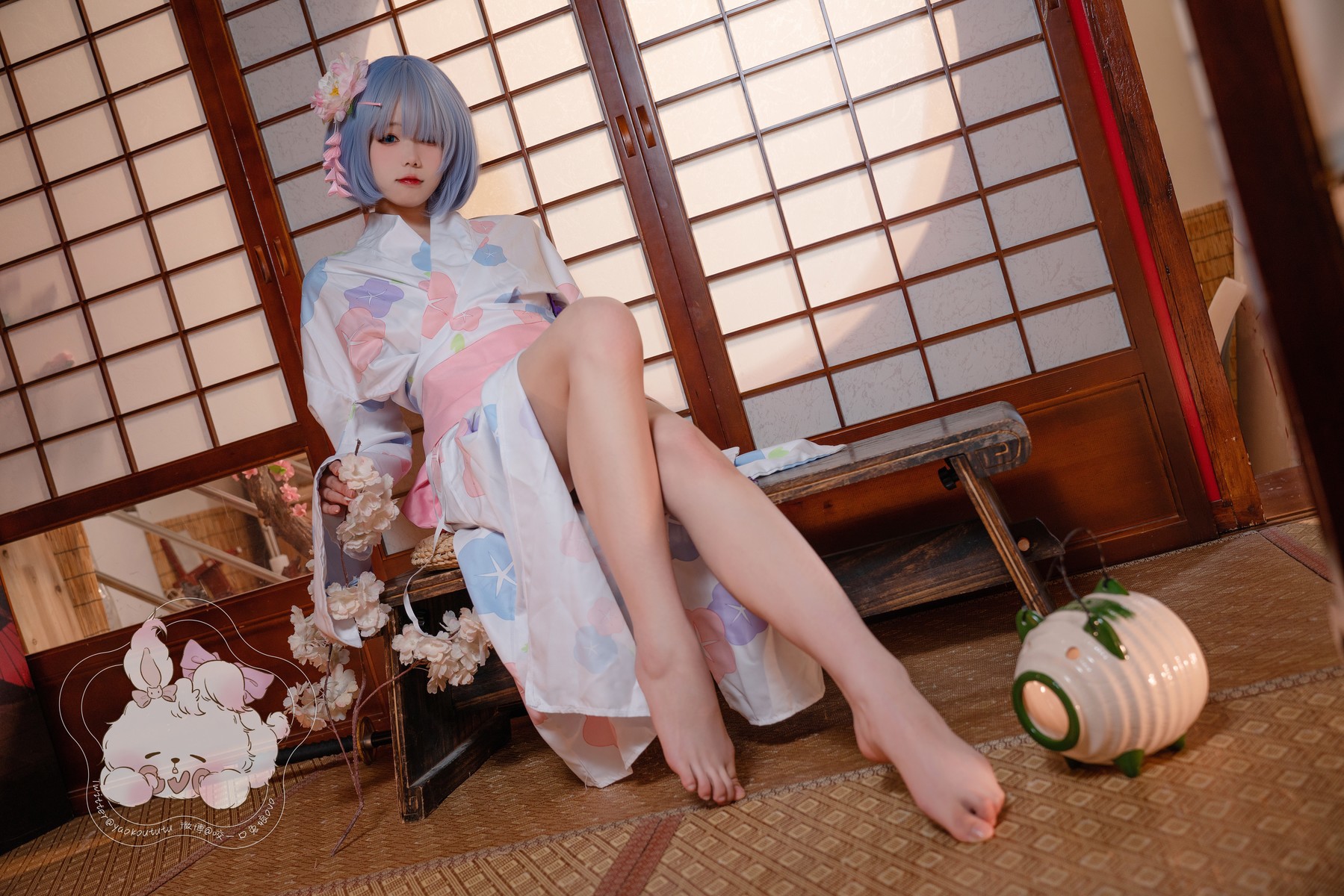 Cosplay黏黏团子兔蕾姆夏日祭高清无水印