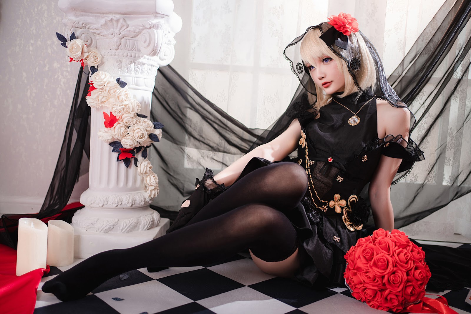 Cosplay星之迟迟HoshililyZ23婚纱4K图集