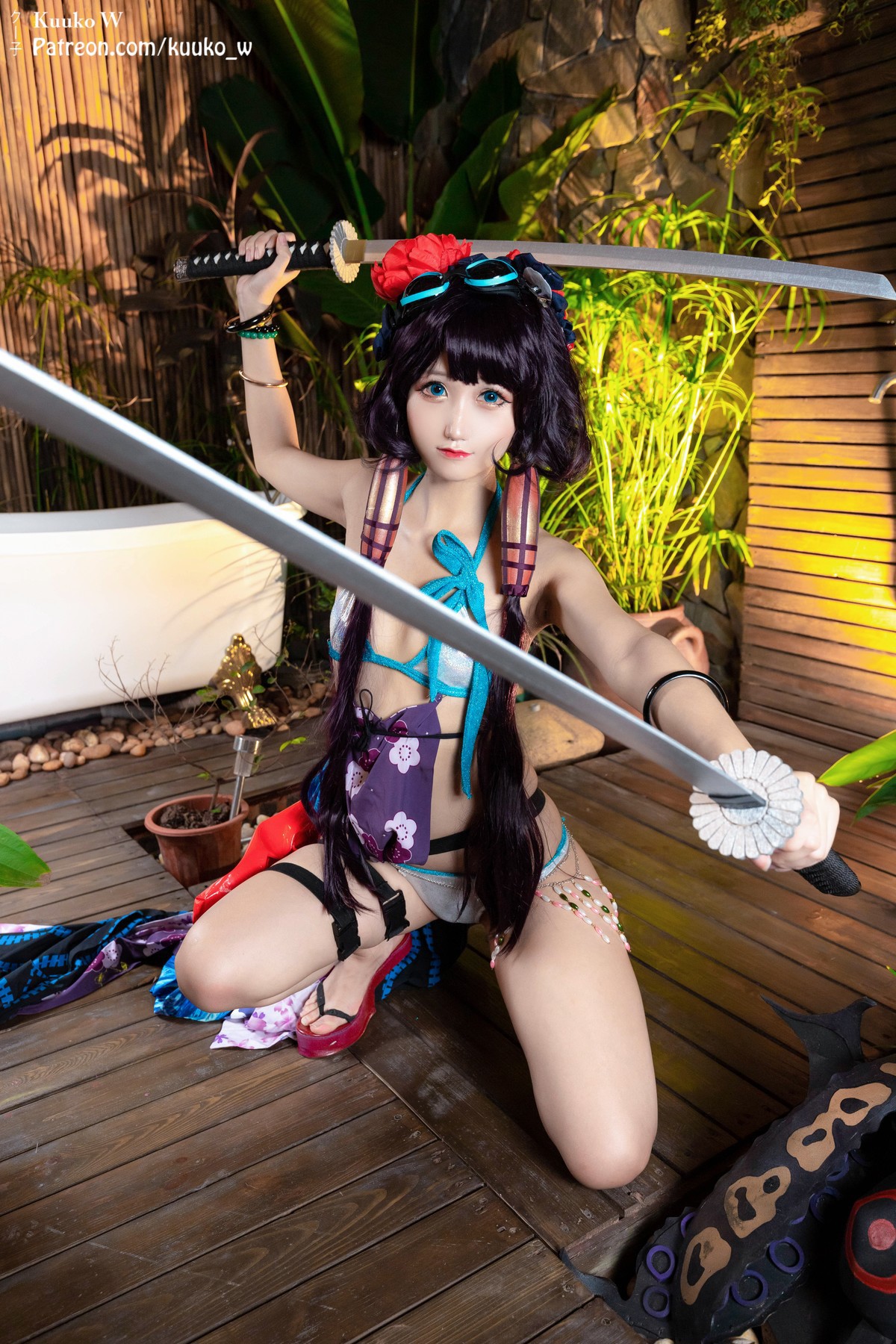 CosplayKuukoWクー子HoukusaiSaber网红写真