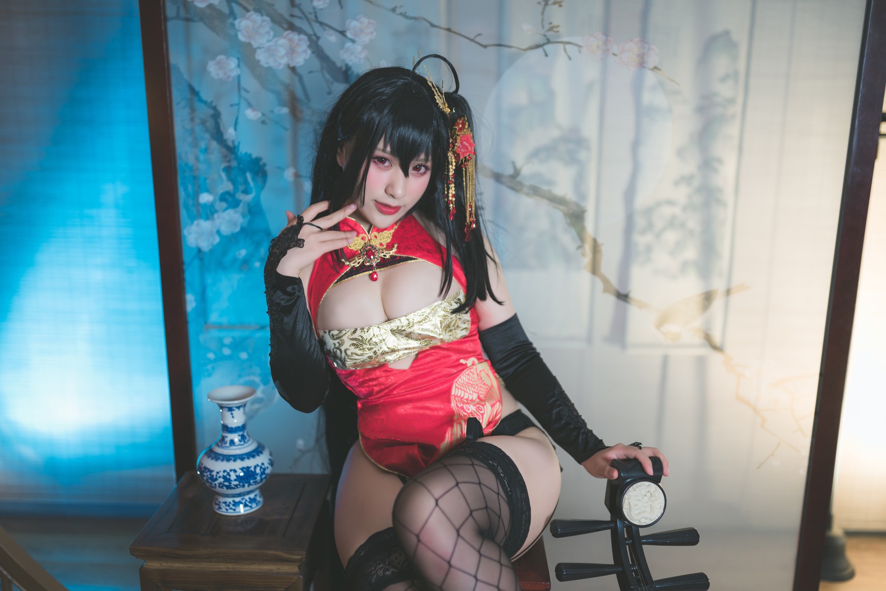 Cosplay柘烟Zuken大凤旗袍原版写真